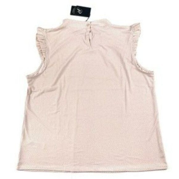 Adrianna Papell Ruffled Cap Sleeve Mini Polka Dot Blouse Top Size XL - Picture 5 of 11